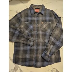 Coleman Flannel Heavyweight Shirt Mens Size XL Blue Black Plaid